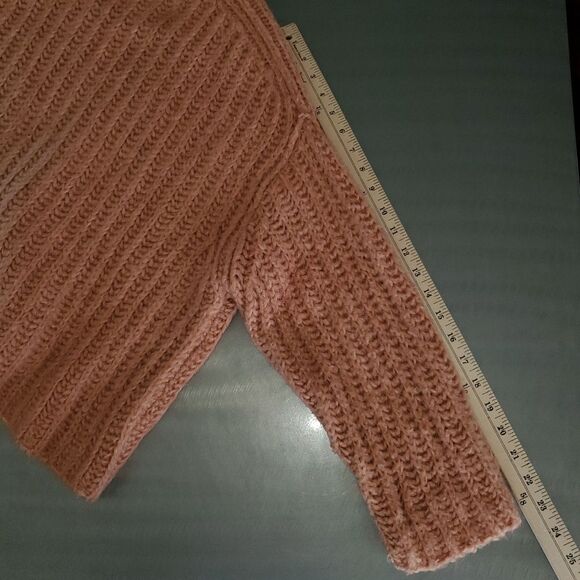 Free People Fluffy Fox Sweater Papaya Alpaca Wool Blend cowl neck chunky XS - Picture 7 of 9